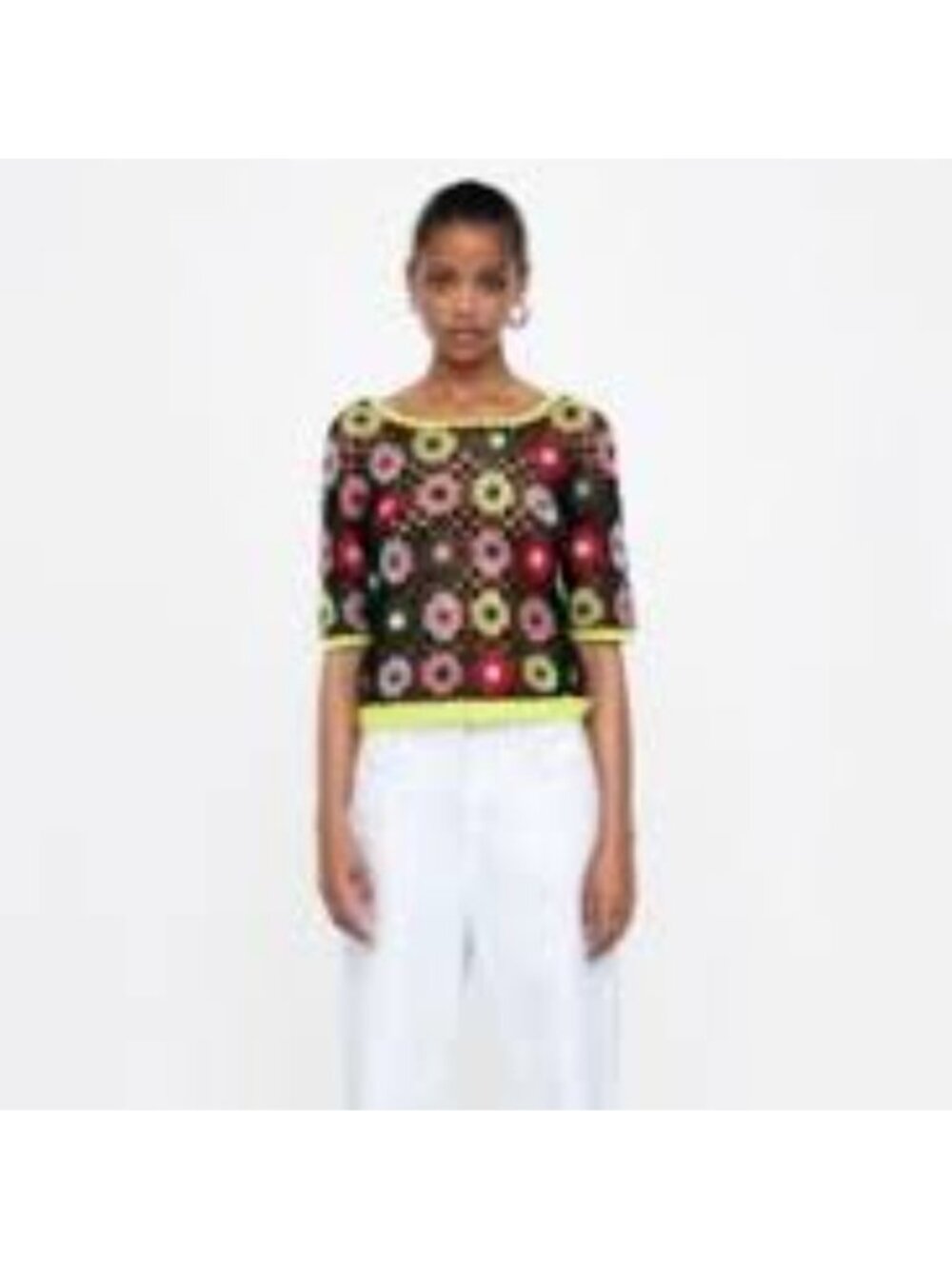 Zara crochet colourful knit top
